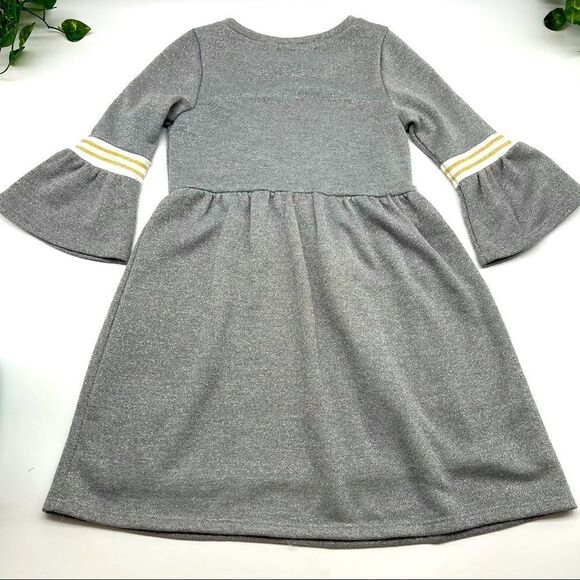 Trixxi Girl Gray Silver Metallic Dress Size L - Picture 2 of 10